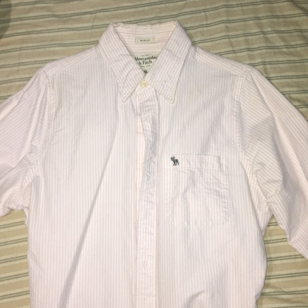 Abercrombie and Fitch pink and white button down
